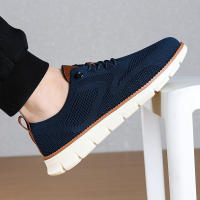 Zapatos Casuales Para Hombre Talla Grande 2024 Malla Tejida Ligera Y Cómoda Para Trabajo Y Conducir Zapatillas De Verano Transpirables Para Paseo Al Aire Libre - details 1