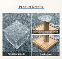 Lámpara Nocturna USB De Cristal Cubo Decorativo De Agua Viva Rotatoria Creativa Para Mesa Luz De Ambiente Rectangular - details 7