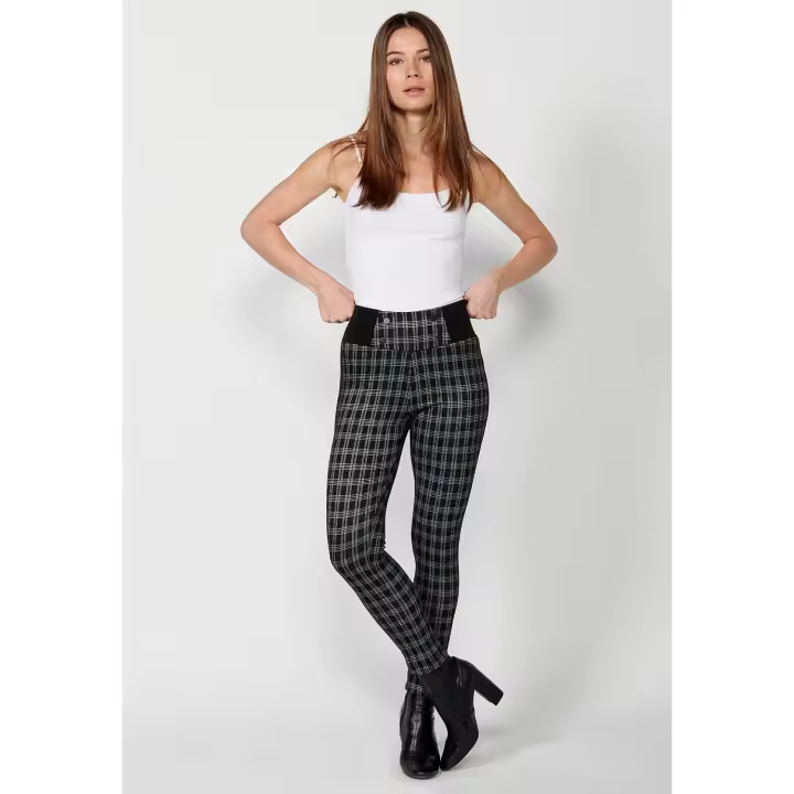 Leggins Koroshi de punto romano con placa blanca y negra - 1
