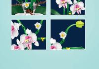 Bloques De Construcción Creativos Y Románticos Con Flor De Orquídea Set De Modelos De Flecos Regalo Para Adultos Y Niñas Decoración Del Hogar - details 2