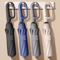 Paraguas Automático De Alta Gama Con Mango De Cierre Vinilo Protección Contra Lluvia Y Sol Tela De Nylon 190T Plegable a Tres Secciones - details 3