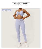 Leggings Deportivos De Ajuste En La Cintura Con Arrugas Para Mujer Levantamiento De Glúteos Sin Línea T Pantalones Cortos De Yoga Fitness Gimnasio Color Sólido - details 2
