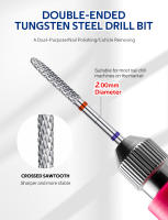 1PC Bit De Uñas Profesional De Carburo De Tungsteno Doble Cabeza Para Limpieza De Cutículas Y Cuidado De Uñas Accesorios De Herramientas De Belleza - details 4