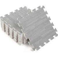 Alfombra  Puzzle 9 Piezas Parqué Gris Madera, Baldosas de Espuma EVA Resistente 30x30 cm x1 cm Grosor - Antideslizante, Protege Suelos de Arañazos, Reduce Ruido, Fácil Limpieza y Montaje, para Gimnasio, Bebés, Jardín o Terraza Baldosas Puzzle Ecológicas - details 0
