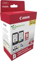 Canon PG-575XL + CL-576XL Cartucho de Tinta Negro + MultiColor Original Gran Capacidad+ Papel Fotográfico 4x6 (PIXMA) Impresoras PIXMA TS3750i, PIXMA TS3751i, PIXMA TS3752i, PIXMA TS3550i, PIXMA  TS3551i,  PIXMA TR4750i, PIXMA TR4751i, PIXMA TR4756i - details 0