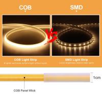 Tira De Luz LED COB Super Brillante RA90 280LEDs/m Flexible IP65 Impermeable Con Enchufe Europeo Para Exteriores Y Interiores - details 3