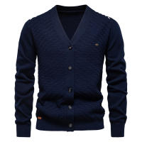 2024 nuevo Otoño e Invierno chaqueta suéter con cuello en V para hombres cárdigan de tamaño europeo chaqueta suéter delgada y moderna para hombres - details 3