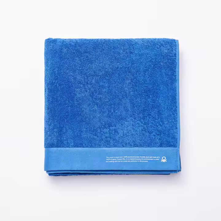 Toalla 90x150 algodón orgánico 450gsm azul benetton - 1