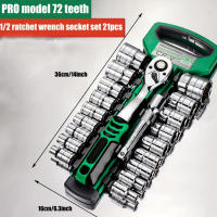 Juego De Llaves De Fijación Drive CR-V Métricas E Imperiales Con Llave De Liberación Rápida 72 Dientes pro Model 1/4''-3/8''-1/2'' - details 3
