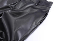 Pantalones De Cuero PU Para Hombre Estilo Hip Hop Harajuku Retro Callejero Casual Ruched Pleated Color Sólido Negro Talla Grande - details 10