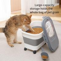 Contenedor De Almacenamiento Para Alimentos Para Perros Y Gatos Colapsable 13/33LB Caja De Alimentos Para Gatos Con Tapa Airtight Para Cocina Granos Y Arroz - details 1