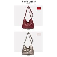 Nueva Bolso De Hombro Para Mujer En Cuero Lavado Gran Capacidad Bolso Transversal Suave Estilo Coreano Para Damas De Mediana Edad - details 15