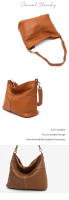 Bolso Hobo De Cuero Genuino Vintage Para Mujer Estilo Casual Con Punzadas Y Patchwork Bolso De Hombro Cruzado Diario - details 1