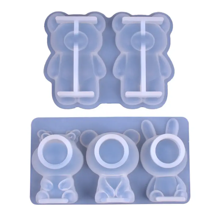 Molde De Silicona Para Joyería DIY Epoxy Resina Con Diseño De Oso Y Muñeca Set-up 3D Lindo Molde De Resina Para Creaciones Artísticas - 1
