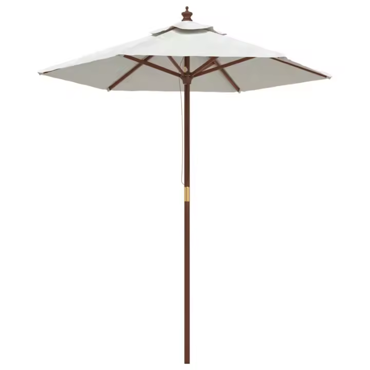 Sombrilla de Jardín con Poste de Madera arena color 196x231 cm - 1