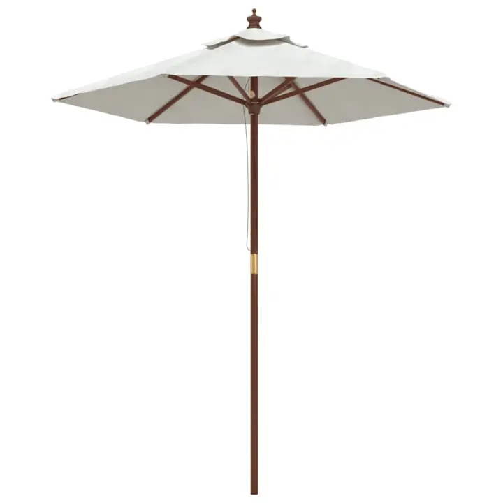 Sombrilla de Jardín con Poste de Madera arena color 196x231 cm - 1