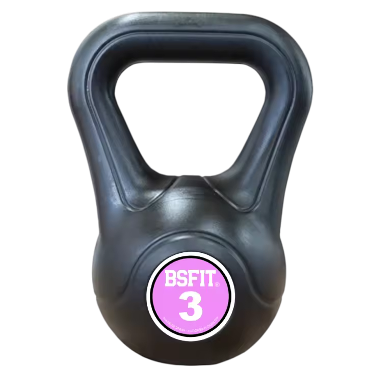 BSFIT Kettlebell Plástica Rellena Hormigón – Pesa Rusa Antideslizante Cross Training, Funcional, Entrenamiento en Casa y Gimnasio/set de kettlebell - 1