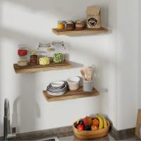 Estante Flotante De Madera Para Pared Estilo Rustico Organizador De Arte Y Almacenamiento Para Dormitorio Decoración Del Hogar Montaje En Pared - details 4