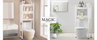 MAGIC SELECT Estantería Sobre Inodoro con Puertas Abatibles | Estante de WC Organizador Multiusos | Estantería de Almacenamiento de Baño | Ahorra Espacio | Patas Ajustables en Altura. - details 0