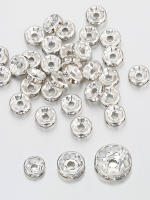 100pcs Cuentas De Cristal Plateado Rhinestone Espaciador Para Pulseras Y Collares Componentes Para Joyería DIY Tamaños Variados - details 4