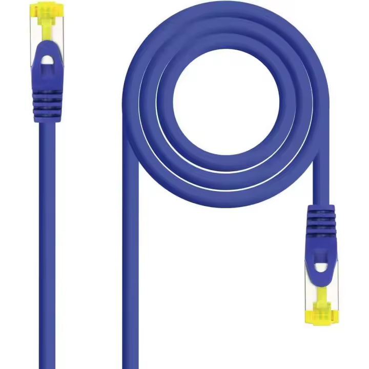 Nanocable Cable de Red Ethernet RJ45 LSZH Cat.6A SFTP, AWG26, 100% Cobre, Libre de alogenos Azul, latiguillo de 1.0mts - 1