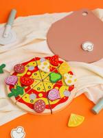 Juguete Educativo Montessori De Pizza Para Niños Set De Juego De Cocina Con Alimentos Simulados Madera Para Bebés De 3-6 Años - details 1