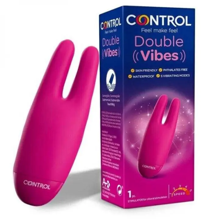 Control Estimulador Double Vibes - Vibrador Femenino Clítoriano - Material de silicona suave e higiénico - 5 niveles de vibración para mayor Placer - Juguete erótico acuático sumergible, 1 ud - 1