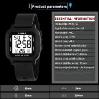 Reloj Deportivo Digital Para Hombre YIKAZE Negro Resistente Al Agua 3Bar Reloj Militar Con Alarma Y Cronómetro Pantalla LED Reloj De Pulsera Electrónico - details 9