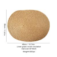 Mantelos Redondos Tejidos a Mano Para Café Y Té Tapete De Madera Decorativa Para Comedor Estilo Prarie Chic Material Lino - details 14