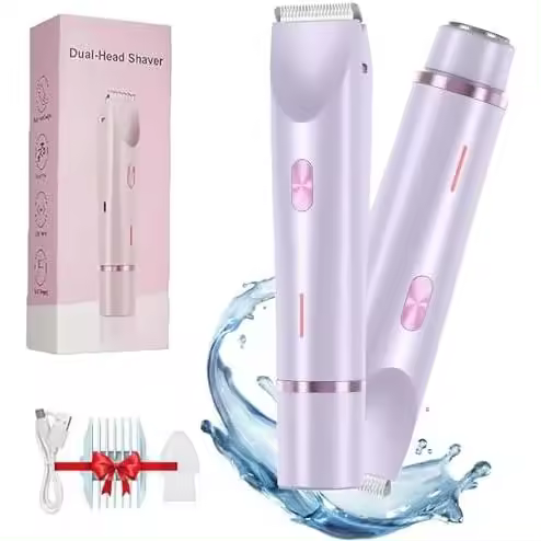 La afeitadora corporal 2 en 1 definitiva, nueva afeitadora Silky Glow 2025, afeitadora corporal 2 en 1 Silky Glow, afeitadora eléctrica Silky Glow, recortadora de bikini eléctrica resistente al agua para piernas, brazos y axilas (morado) - 1