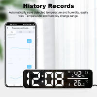 Reloj De Espejo WiFi Tuya Con Sensor De Temperatura Y Humedad Alarma USB Para Decoración De Sala De Estar Pantalla LED Tiempo Y Fecha - details 9