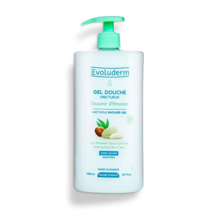Gel de ducha suave con almendras 1000ml - EVOLUDERM