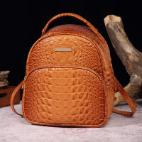 Mochila De Lujo Con Patrón De Cocodrilo Vintage Viaje Clásico Preppy Escuela Mochila De Día Para Mujer Material PU - details 22