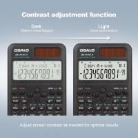 Calculadora científica 401 función 10+2 dígitos Pantalla Solar y calculadora de batería Funda Protectora para Escuela Negro (OS 991MS 2nd Edition) - details 2