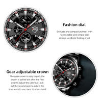 Reloj De Pulsera Para Hombre DEYROS 4 Piezas Estilo Deportivo Sencillo Moda Casual Regalo Ideal Para Padre Material De Acero Inoxidable Resistente Al Agua - details 6