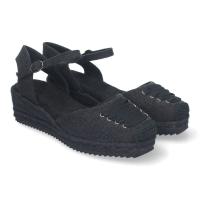 PuntoSalao Sandalias de cuña media en yute para mujer color negro CF-2363 - details 0