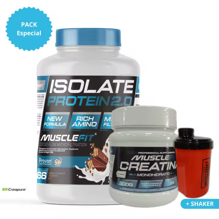 Pack Isolate 2kg + Creatina Creapure 300g + Shaker (regalo) - MuscleFit│MUSCLEVIP│ - 1