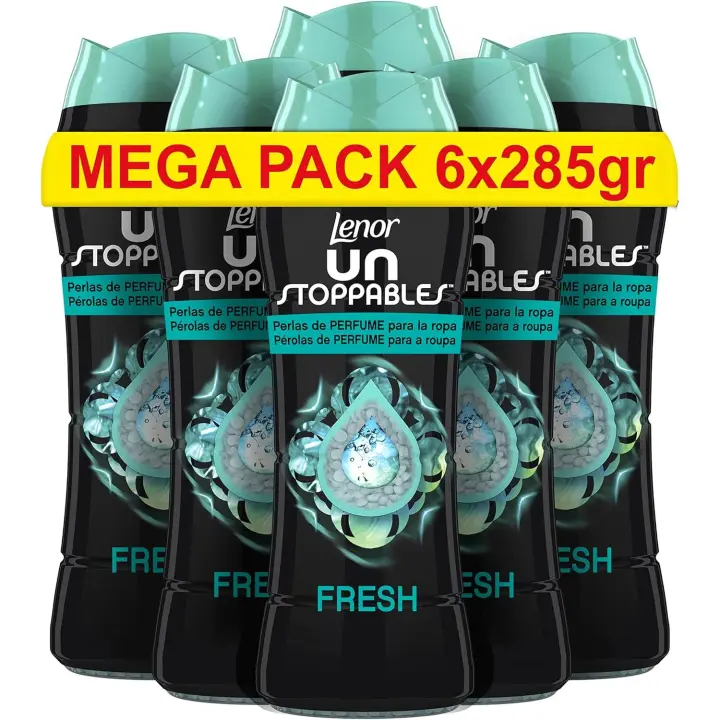 Pack De Lenor UNstoppables Perlas Suavizante de Perfume para la Ropa, 93 x 6 Lavados (6 x 285 g), Potenciador de Frescor para el Lavado, Fragancia Ariel, o Fragancia Dream - 1