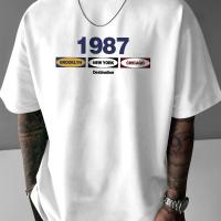 Camiseta De Manga Corta Para Hombre Estampada Con Diseño Retro De Nueva York Moda Casual Verano Talla Grande Para Parejas - details 1