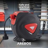 AREBOS Enrollador Automático de Cable | 15 M + 1,5 M | Montaje en Pared | Giratorio 180° | Material de Montaje - details 22