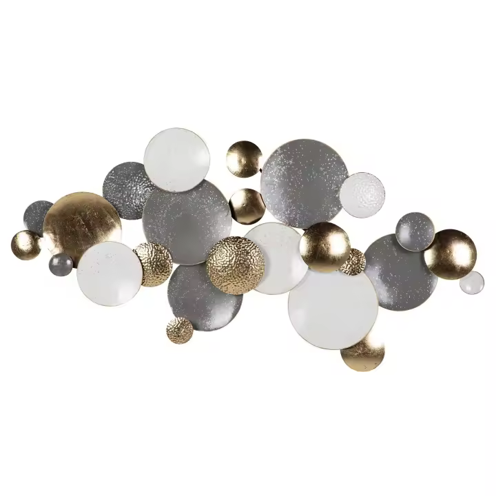 Adorno Pared Metal Dorado Marrón 157x10x77 Cm - 1