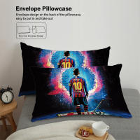 Juego De Cama 3 Piezas Estampado De Estrella De Fútbol Y Amor (1 Funda De Edredón + 2 Fundas De Almohada) Set De Algodón Suave Y Cómodo - details 6