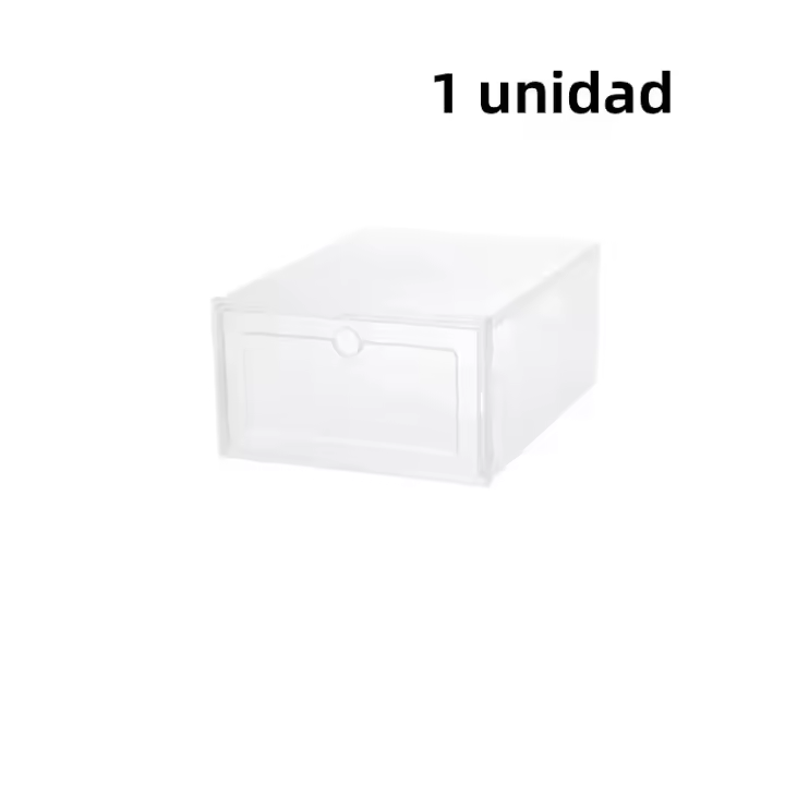 Caja De Almacenamiento Para Zapatos De Plástico Organizador Stackable Translúcido Para Calzado Ecológico Y Plegable - 1