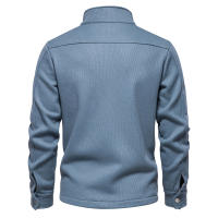 2024 otoño e invierno nuevo estilo terciopelo engrosado waffle chaqueta de punto con solapa para hombre abrigo con bolsillo tops para hombres - details 9