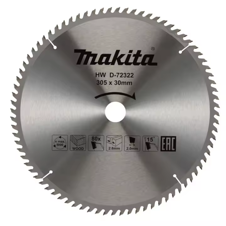 MAKITA - D-72322 Disco sierra circular , Standard TCT, 305 x 30 mm, 80 D MAKITA - 1