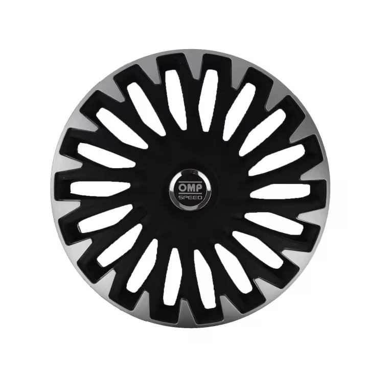 OMP SPEED JUEGO DE 4 TAPACUBOS STINGER COLOR NEGRO/PLATA 16 PULGADAS - 1