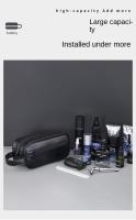 Bolsa De Viaje Para Hombres En Cuero Grande Con Múltiples Bolsillos Y Diseño Portátil Bolsa De Cosméticos De Negocios Con Cierre De Cremallera - details 5