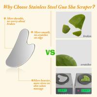 1PC Scraper De Acero Inoxidable Gua Sha Para Cuidado De La Piel Masajeador Facial Completo Y Cuello Herramienta De Masaje SPA Desintoxicante Para Relaxar El Estrés - details 7
