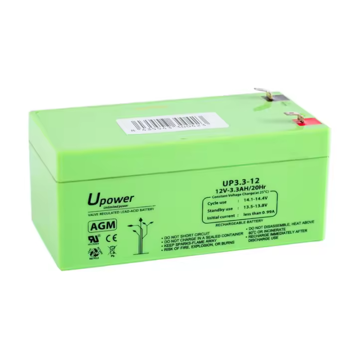 Batería Sellada U-Power 12V 3.3Ah AGM para Sais y Sistemas de Alarma - 1
