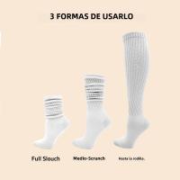 5 Pares De Medias Altas De Pierna Para Mujer Cómodas Y Cálidas Para Otoño E Invierno Transpirables Y Absorbentes De La Sudoración - details 3